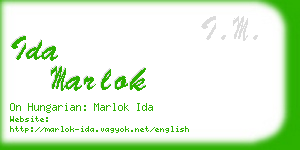 ida marlok business card